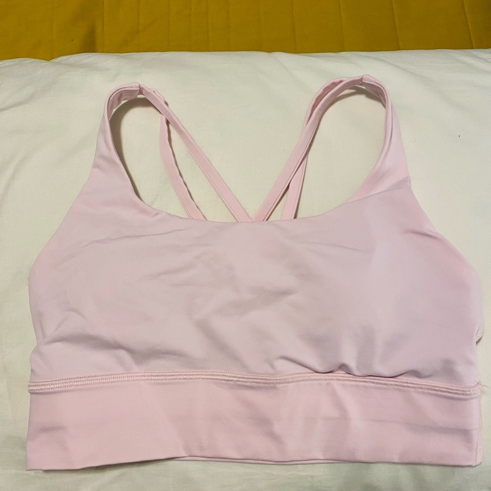 Lululemon energy longline sports bra strawberry milkshake